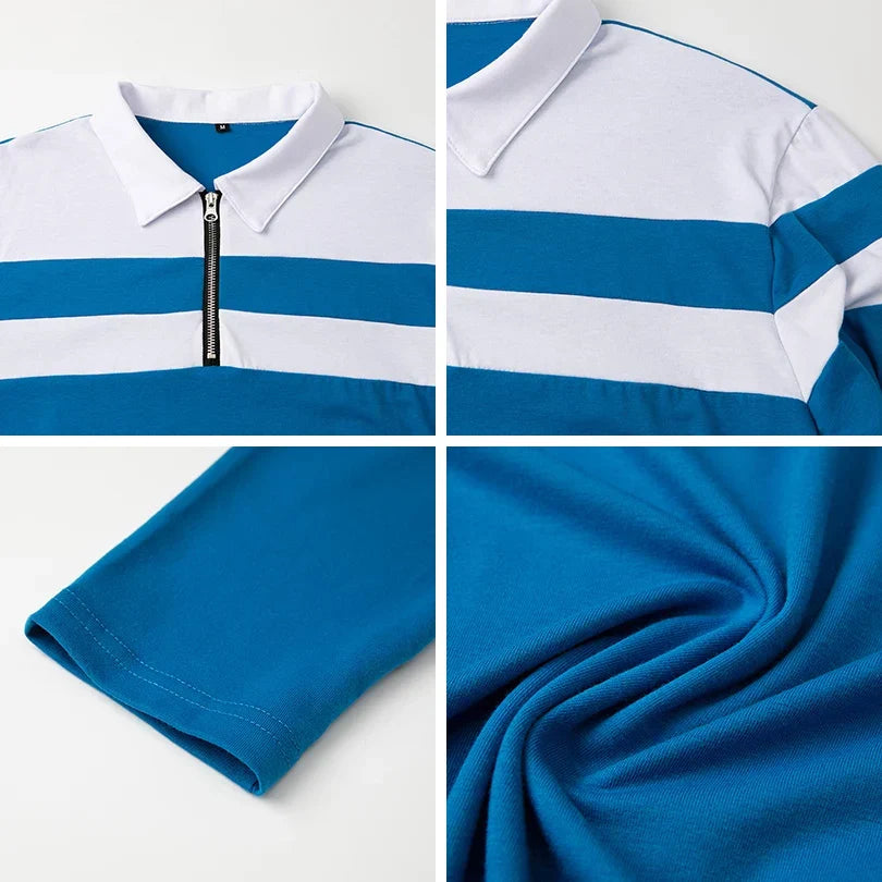 Jongman™ | Gestreept Poloshirt Met Ritssluiting