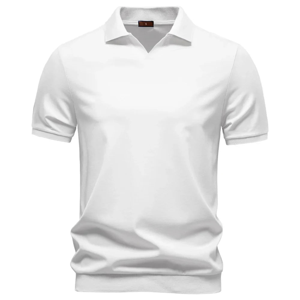 Liverno Eric | Elegancka Polo Premium z Dekoltem V dla Mężczyzn