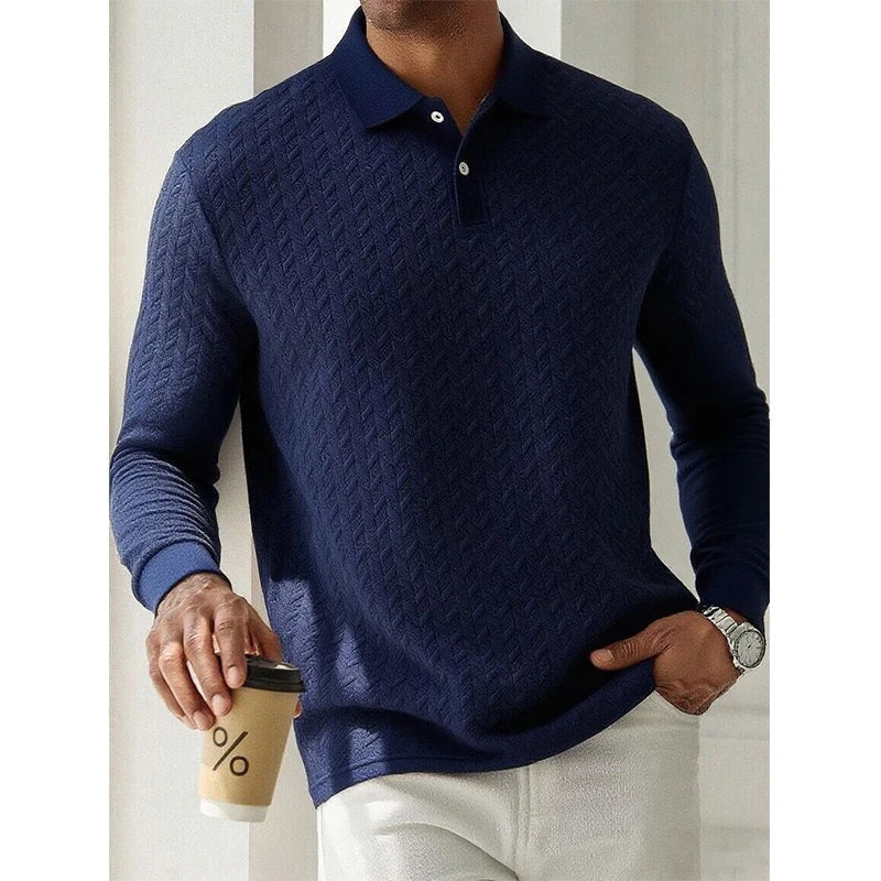 Jongman™ | Casual Heren Polo Met Lange Mouwen