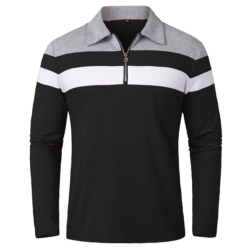 Jongman™ | Gestreept Poloshirt Met Ritssluiting