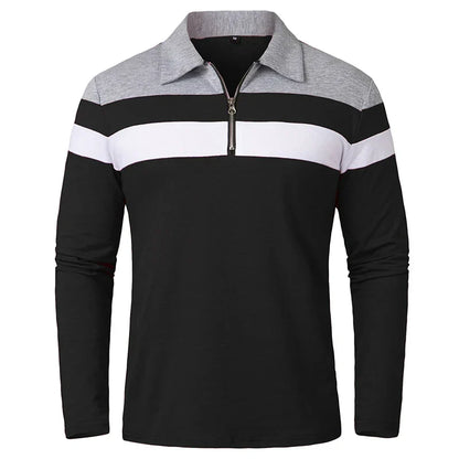 Jongman™ | Gestreept Poloshirt Met Ritssluiting