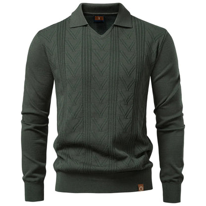 Jongman™ | Gebreide Luxe Polo Met V-Hals
