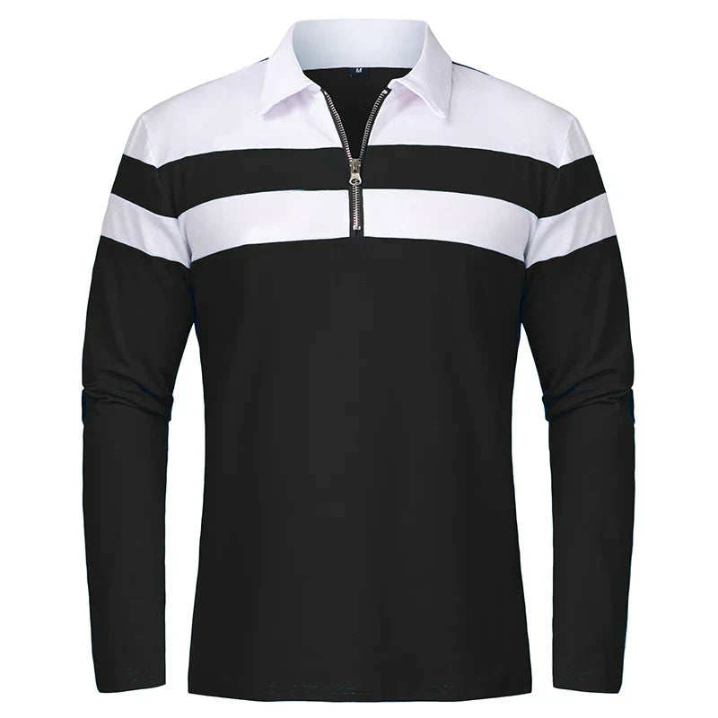Jongman™ | Gestreept Poloshirt Met Ritssluiting