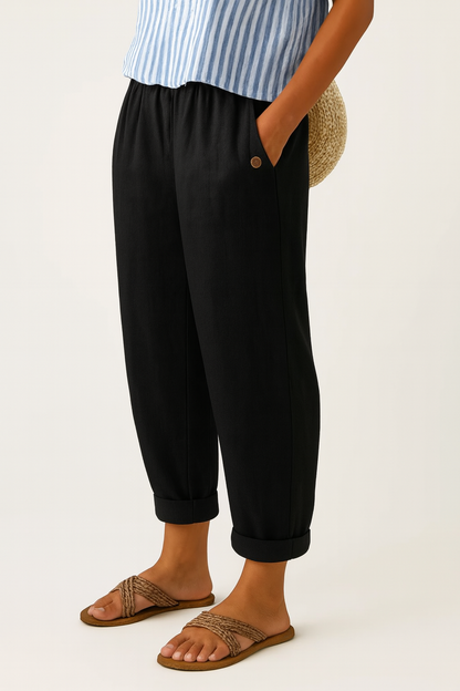 Liverno™ Valentina | Eleganckie Spodnie O Lnianym Wyglądzie