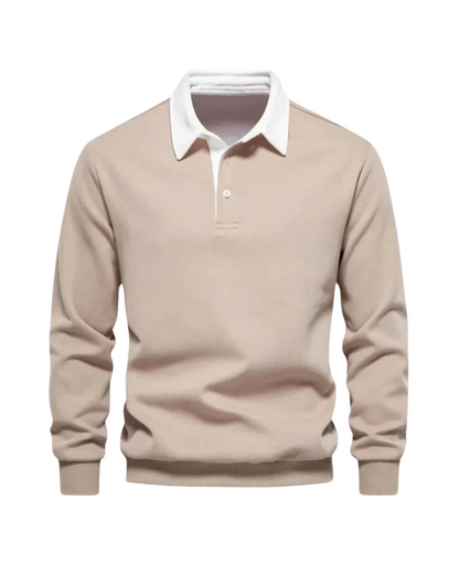 Liverno Maleko | Elegancka Polo Męska z Kontrastowym Kołnierzykiem