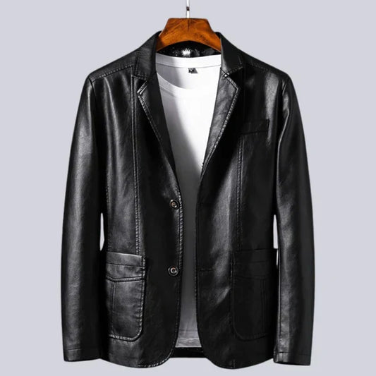 Van Elst Mode® | comfortabele kunstlederen heren blazer