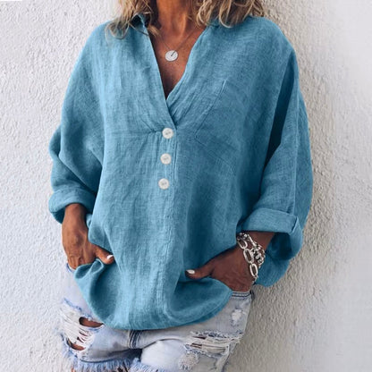 Liverno™ Celeste | Stylowa Bluzka O Naturalnym Looku