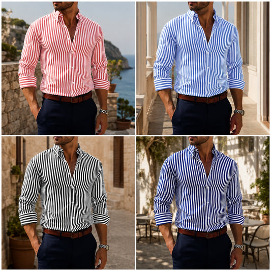Liverno Finn | Elegancka Koszula Premium w Paski dla Mężczyzn