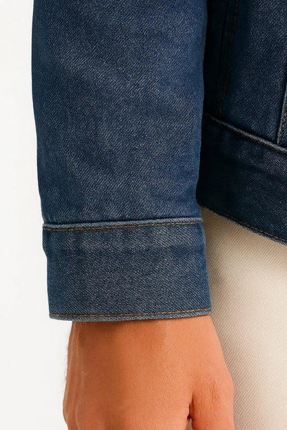 Lunelle | Heren Fleece Jacket Denim Verdikt Winter Losse Pasvorm