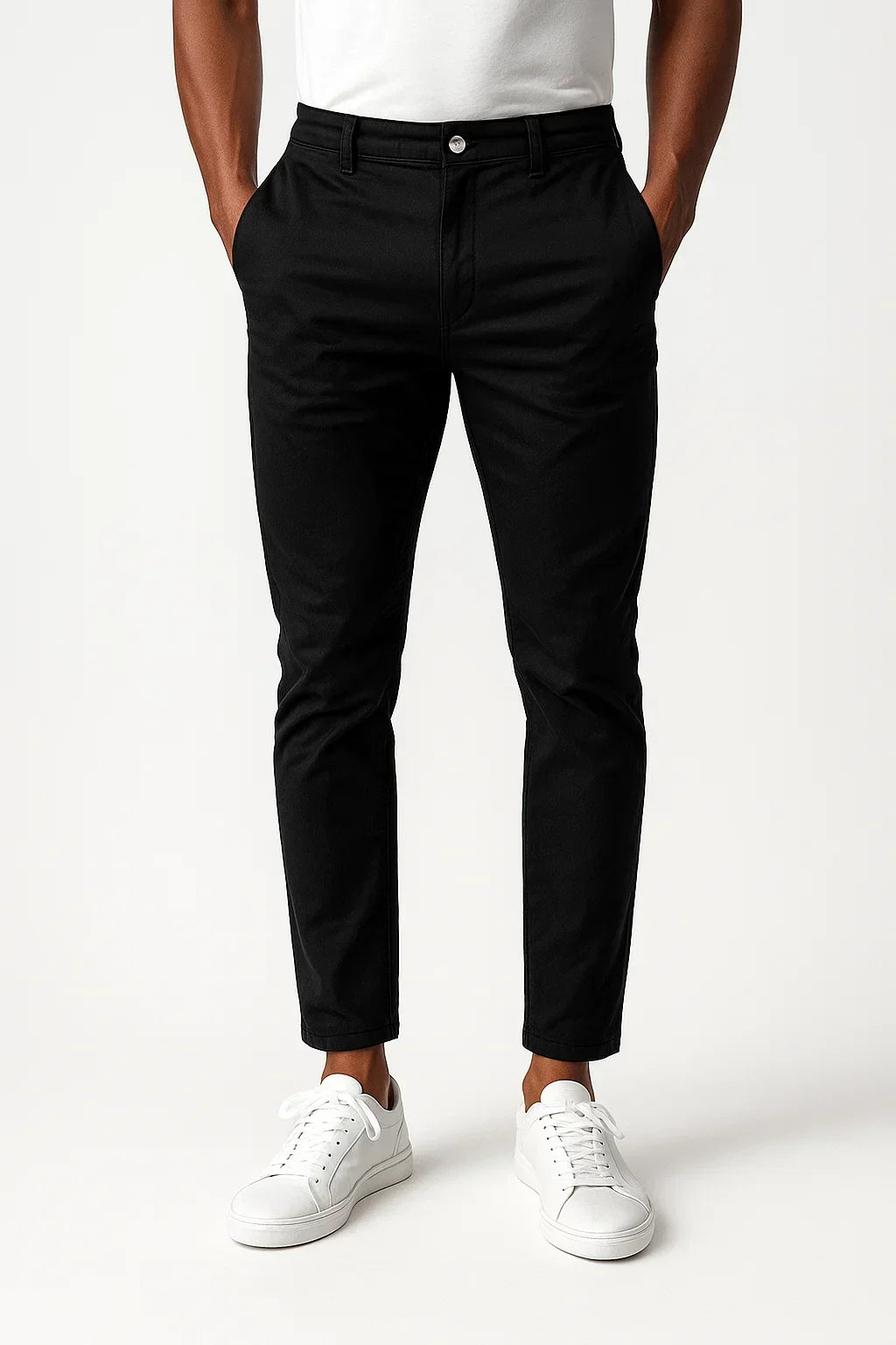 Lunelle | Heren Chino Broeken Khaki Stretch Stof Moderne Pasvorm