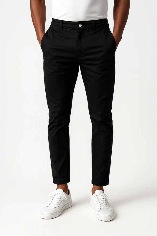 Lunelle | Heren Chino Broeken Khaki Stretch Stof Moderne Pasvorm