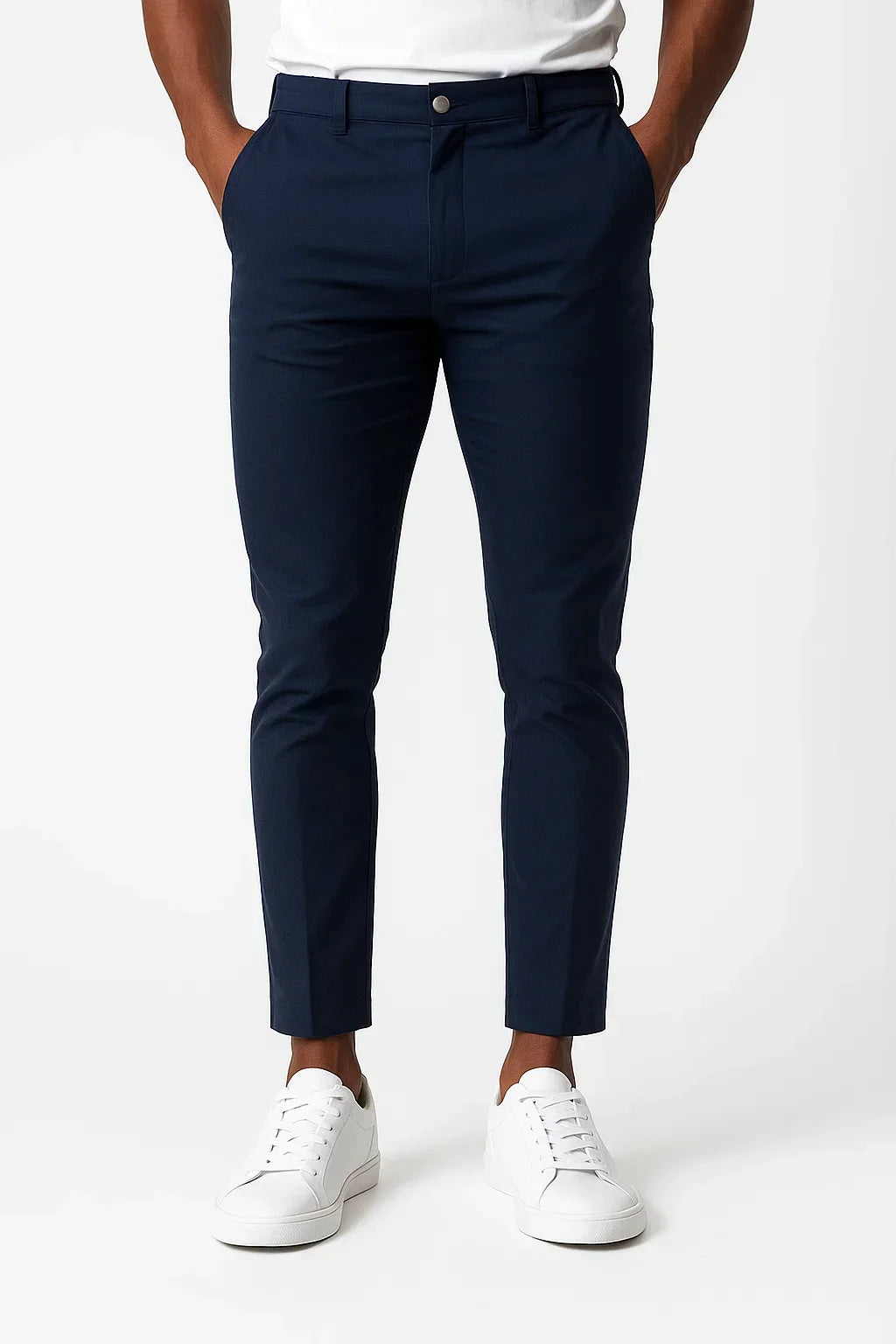 Lunelle | Heren Chino Broeken Khaki Stretch Stof Moderne Pasvorm