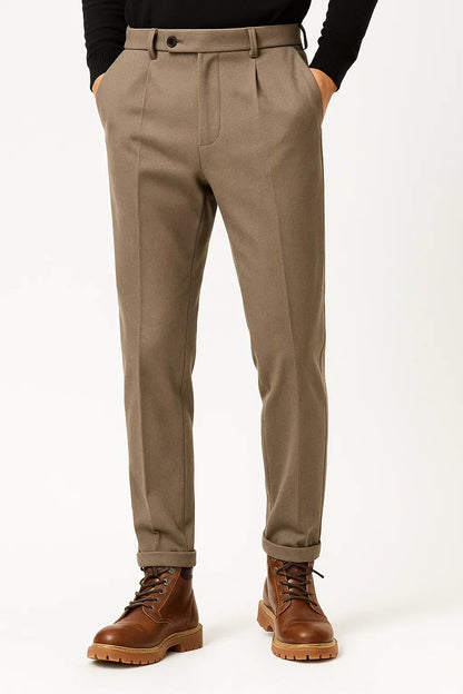 Lunelle | Herenbroek Wolmix Gestructureerde Pasvorm Slim Tapered Pijp