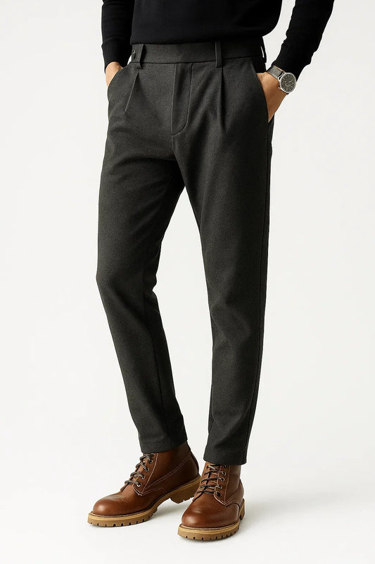 Lunelle | Herenbroek Wolmix Gestructureerde Pasvorm Slim Tapered Pijp
