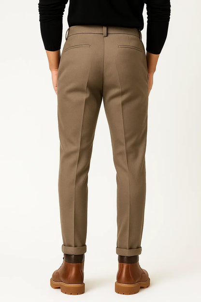 Lunelle | Herenbroek Wolmix Gestructureerde Pasvorm Slim Tapered Pijp