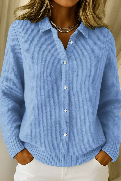 Liverno™ Lorelai | Elegancki, kobiecy sweter z dekoltem w serek i guzikami