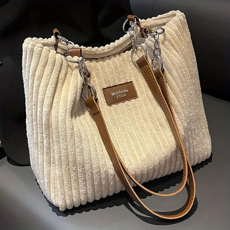 Liverno™ Onyx | Duża Torba Tote ze Sztruksu