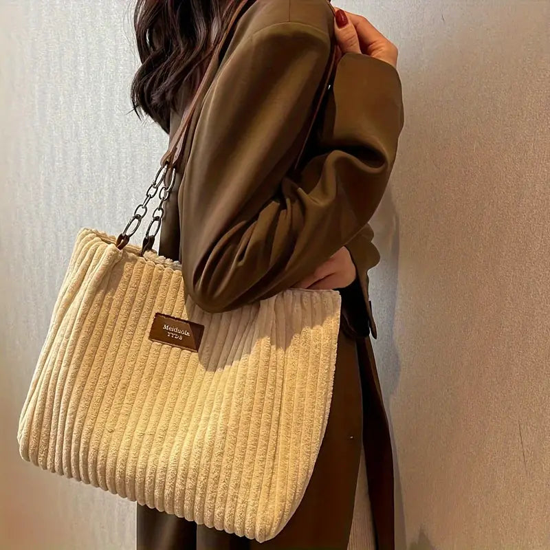 Liverno™ Onyx | Duża Torba Tote ze Sztruksu