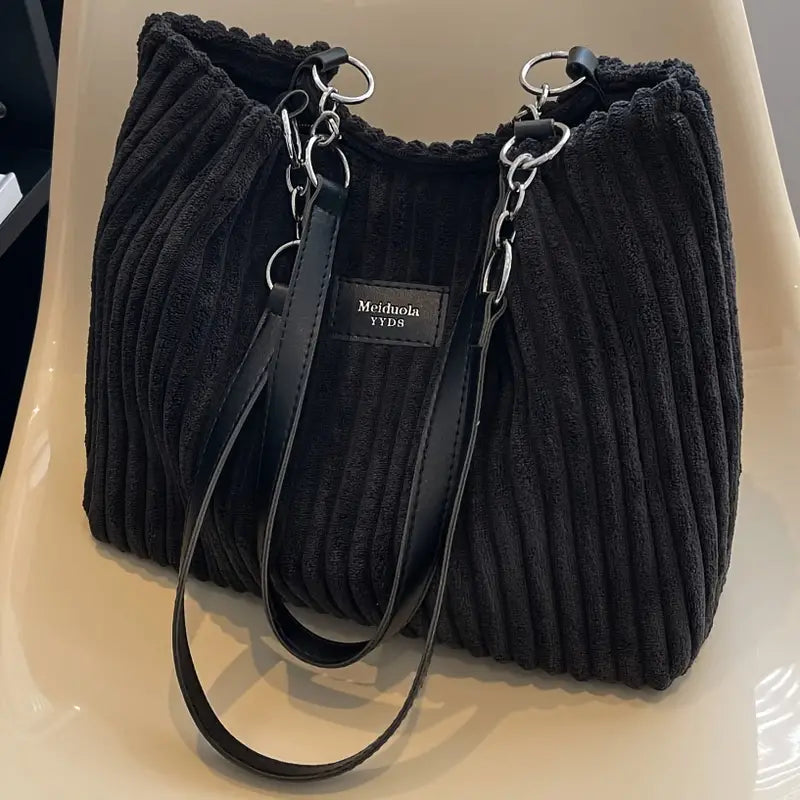 Liverno™ Onyx | Duża Torba Tote ze Sztruksu