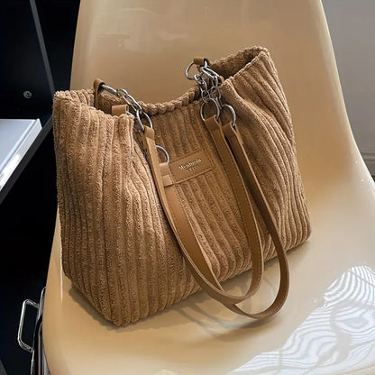 Liverno™ Onyx | Duża Torba Tote ze Sztruksu