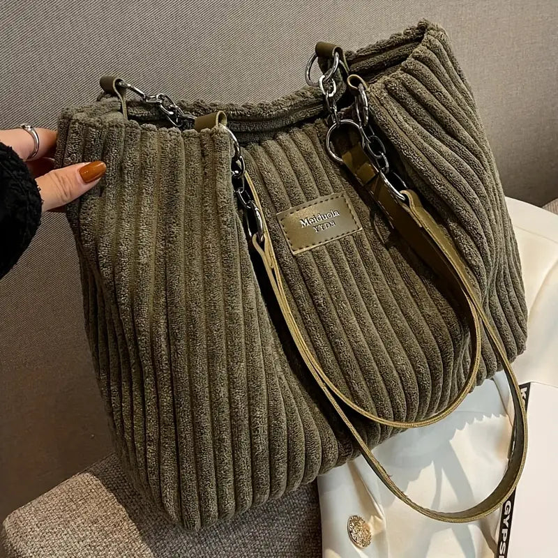 Liverno™ Onyx | Duża Torba Tote ze Sztruksu
