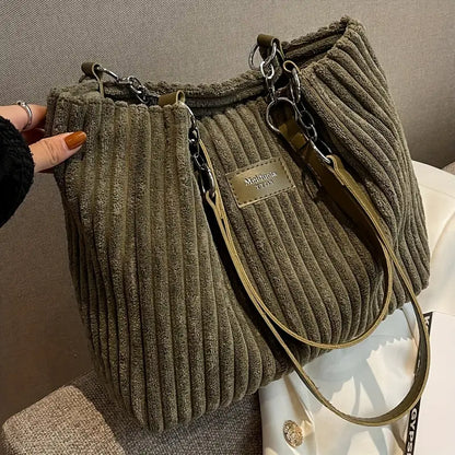 Liverno™ Onyx | Duża Torba Tote ze Sztruksu