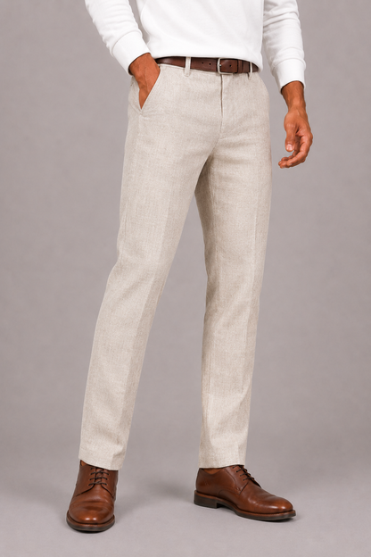 Lunelle | Heren Linnen Broek met Elastische Taille