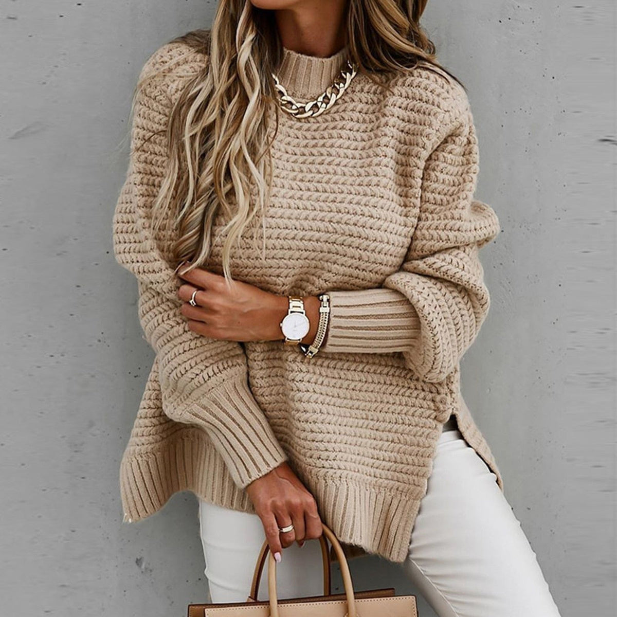 Missiona | Top Dames Herfst/Winter Relaxed Mockneck - Gebreid