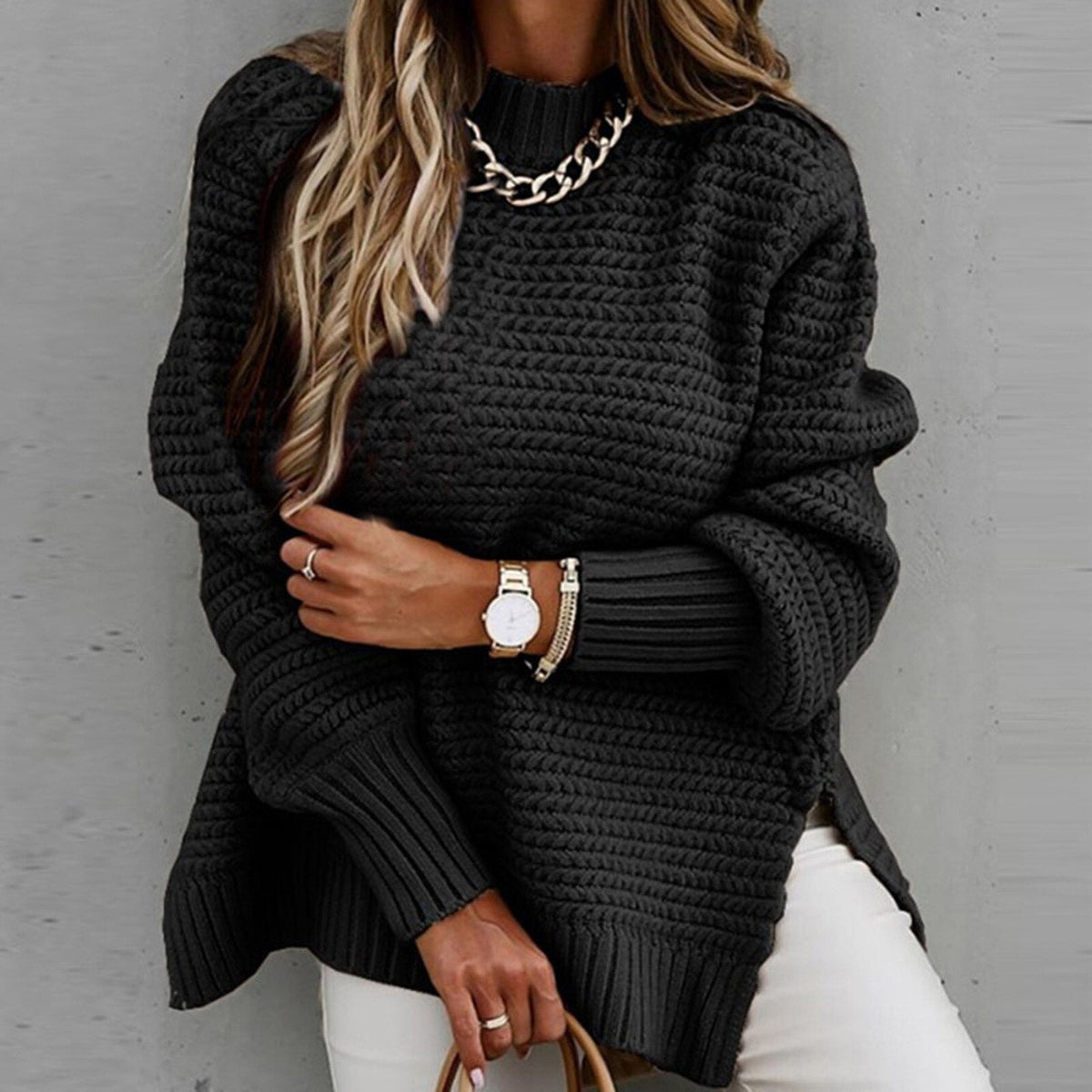 Missiona | Top Dames Herfst/Winter Relaxed Mockneck - Gebreid