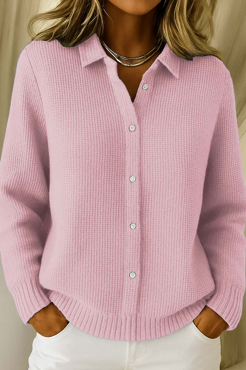 Liverno™ Lorelai | Elegancki, kobiecy sweter z dekoltem w serek i guzikami