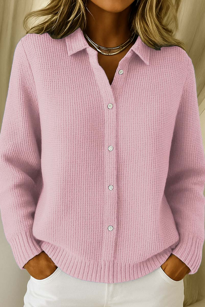 Liverno™ Lorelai | Elegancki, kobiecy sweter z dekoltem w serek i guzikami