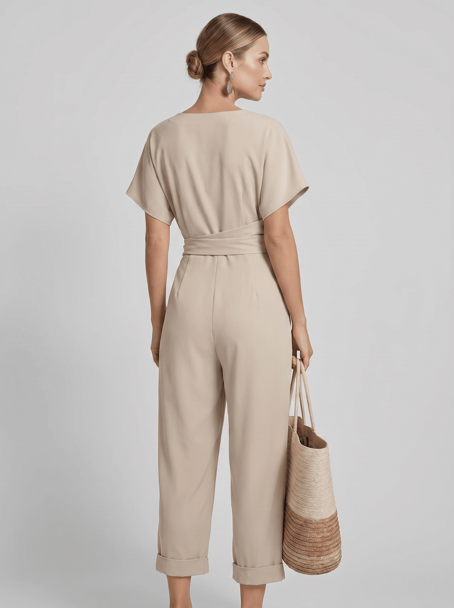 Two Piece Set Women Long Sleeve Top Wide Leg Trousers