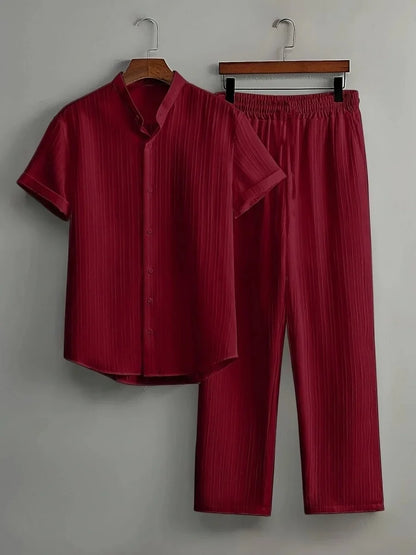 Men's Two-Piece Summer Set — Claudia Short Sleeve Shirt & Pants